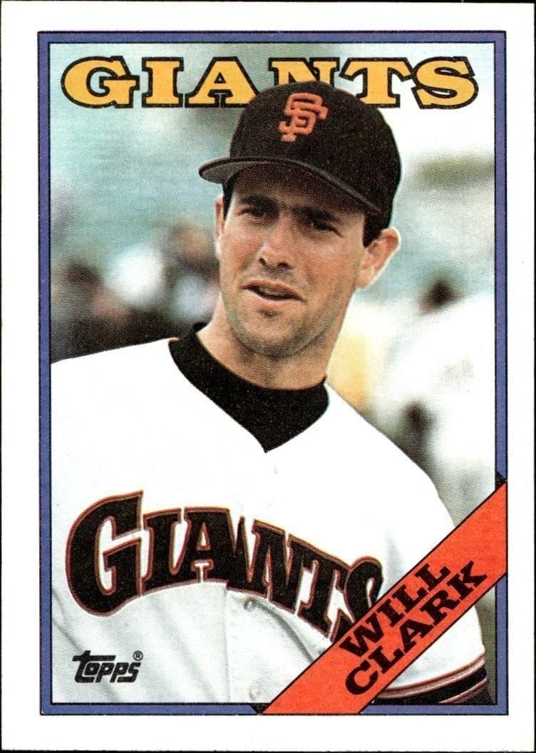 Will Clark 1988 Topps #350 Baseball Trading Card - Front 1988 Topps Will Clark #350 baseball trading card front