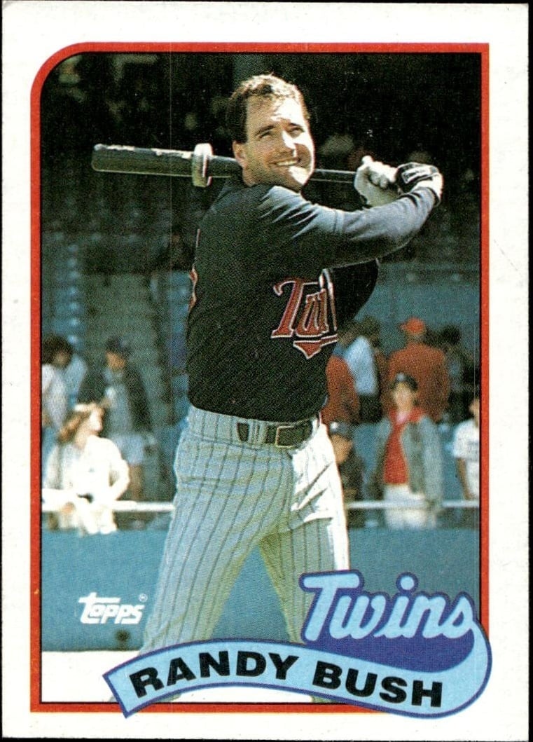 Randy Bush 1989 Topps #577 Baseball Trading Card - Front 1989 Topps Randy Bush #577 baseball trading card front
