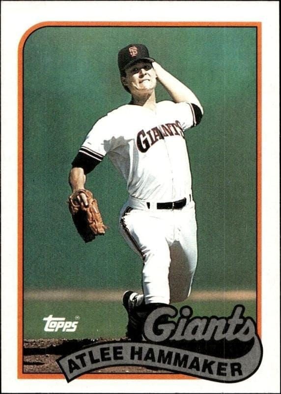 Atlee Hammaker 1989 Topps #572 Baseball Trading Card - Front 1989 Topps Atlee Hammaker #572 baseball trading card front