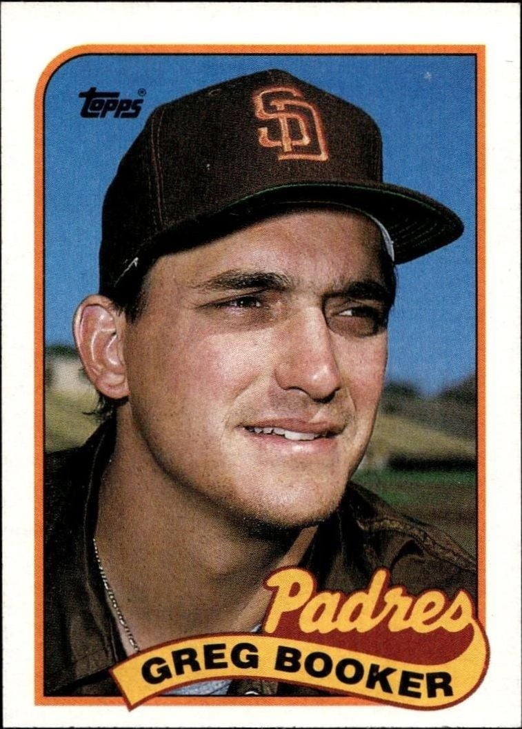 Greg Booker 1989 Topps #319 Baseball Trading Card - Front 1989 Topps Greg Booker #319 baseball trading card front