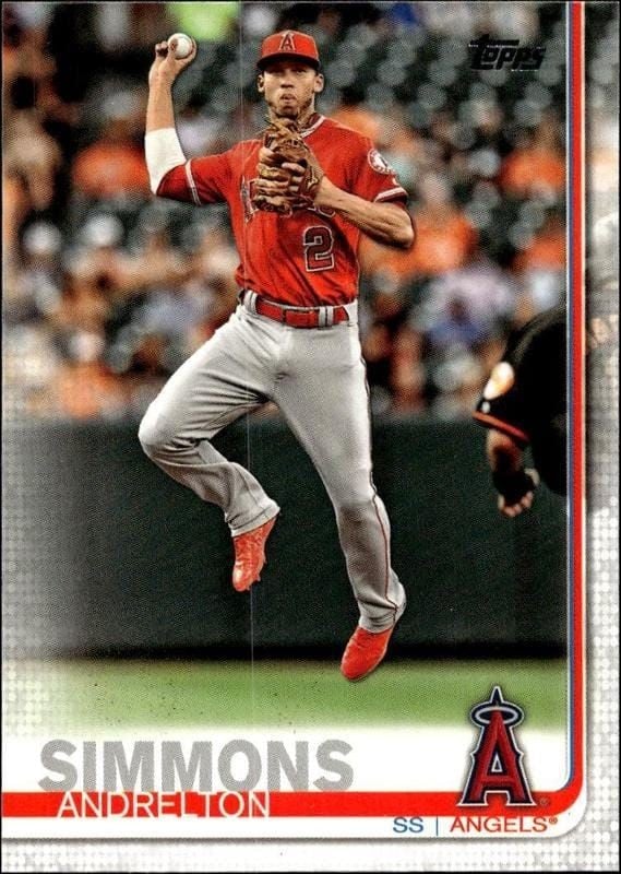 Andrelton Simmons 2019 Topps #255 Baseball Trading Card - Front 2019 Topps Andrelton Simmons #255 baseball trading card front