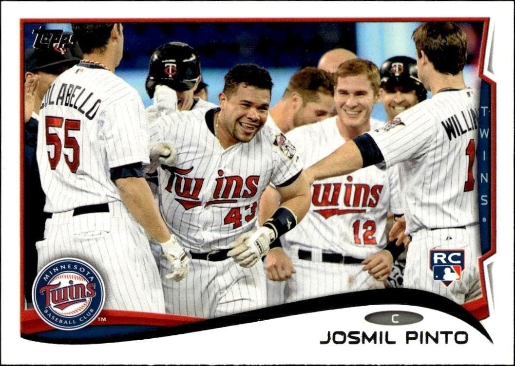 Josmil Pinto 2014 Topps #24 Baseball Trading Card - Front 2014 Topps Josmil Pinto #24 baseball trading card front