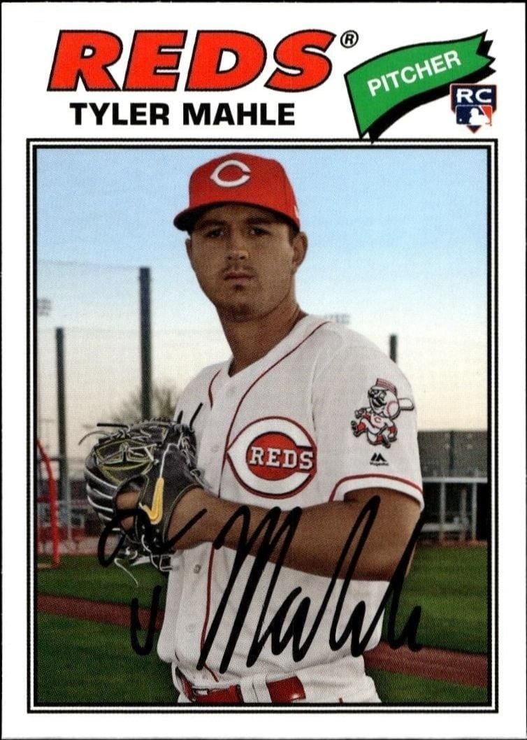 Tyler Mahle 2018 Topps Archives #193 Baseball Trading Card - Front 2018 Topps Archives Tyler Mahle #193 baseball trading card front