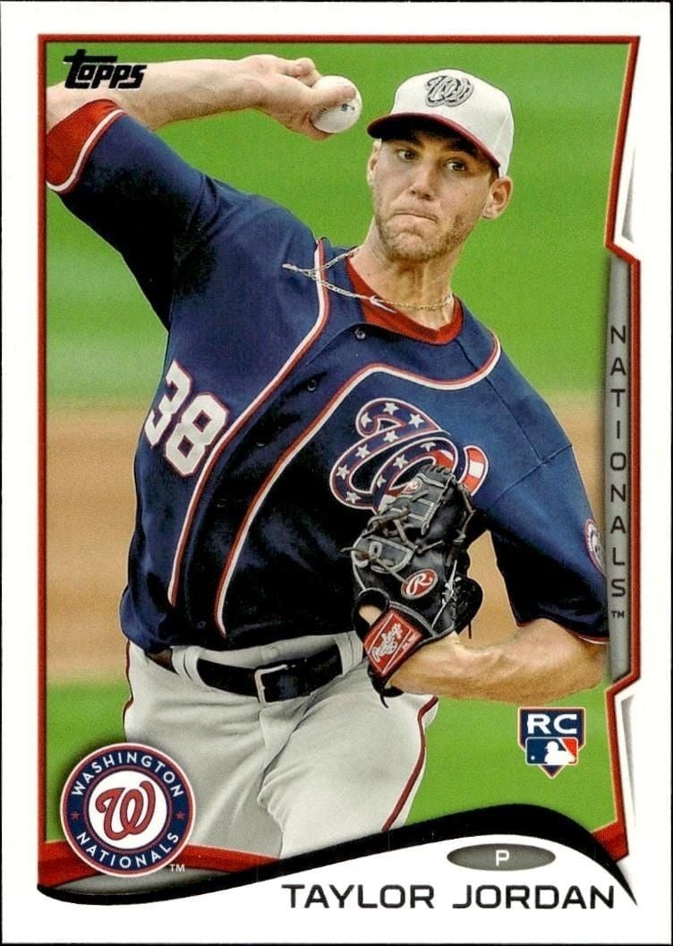 Taylor Jordan 2014 Topps Series 2 #374 Baseball Trading Card - Front 2014 Topps Series 2 Taylor Jordan #374 baseball trading card front