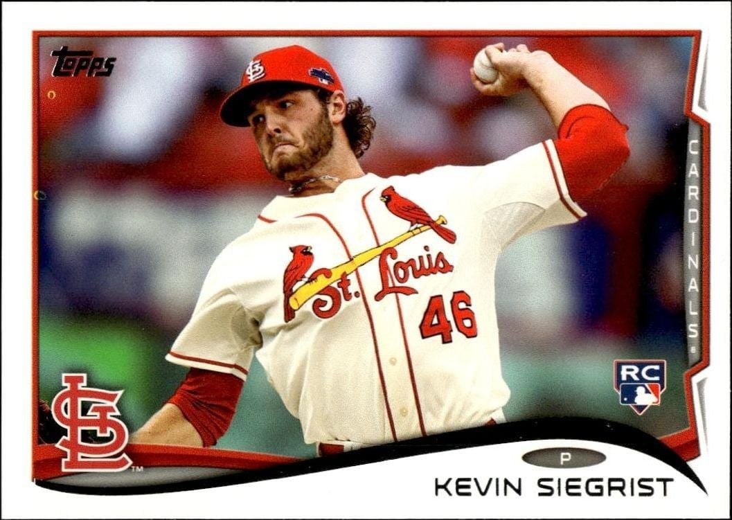 Kevin Siegrist 2014 Topps Series 2 #344 Baseball Trading Card - Front 2014 Topps Series 2 Kevin Siegrist #344 baseball trading card front