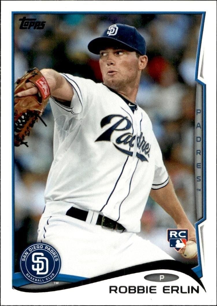 Robbie Erlin 2014 Topps #281 Baseball Trading Card - Front 2014 Topps Robbie Erlin #281 baseball trading card front