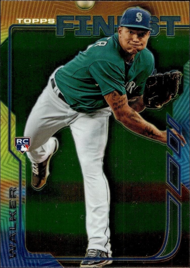 Taijuan Walker 2014 Topps Finest #51 Baseball Trading Card - Front 2014 Topps Finest Taijuan Walker #51 baseball trading card front