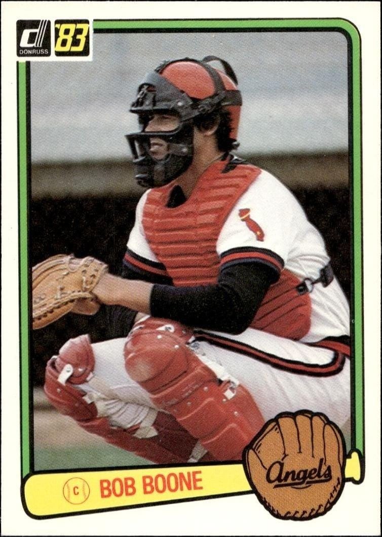 Bob Boone 1983 Donruss #192 Baseball Trading Card - Front 1983 Donruss Bob Boone #192 baseball trading card front
