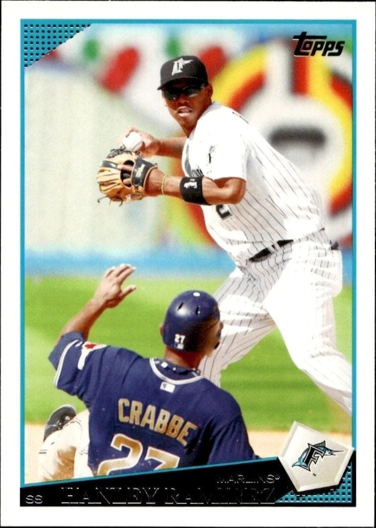 Hanley Ramirez 2009 Topps Series 2 #450 Baseball Trading Card - Front 2009 Topps Series 2 Hanley Ramirez #450 baseball trading card front