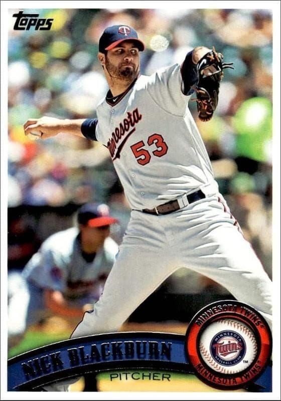 Nick Blackburn 2011 Topps Series 2 #657 Baseball Trading Card - Front 2011 Topps Series 2 Nick Blackburn #657 baseball trading card front