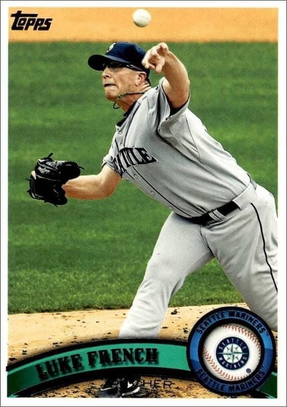 Luke French 2011 Topps Series 2 #624 Baseball Trading Card - Front 2011 Topps Series 2 Luke French #624 baseball trading card front