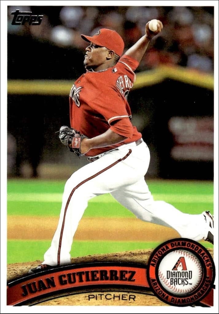 Juan Gutierrez 2011 Topps #291 Baseball Trading Card - Front 2011 Topps Juan Gutierrez #291 baseball trading card front