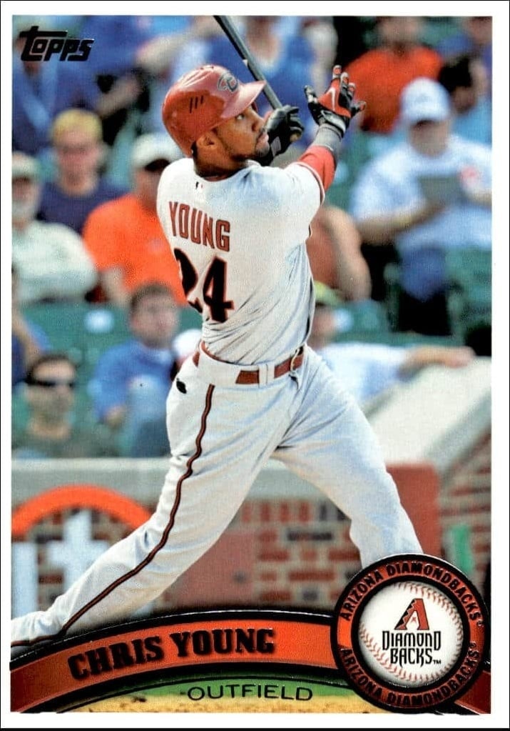Chris Young 2011 Topps #316 Baseball Trading Card - Front 2011 Topps Chris Young #316 baseball trading card front