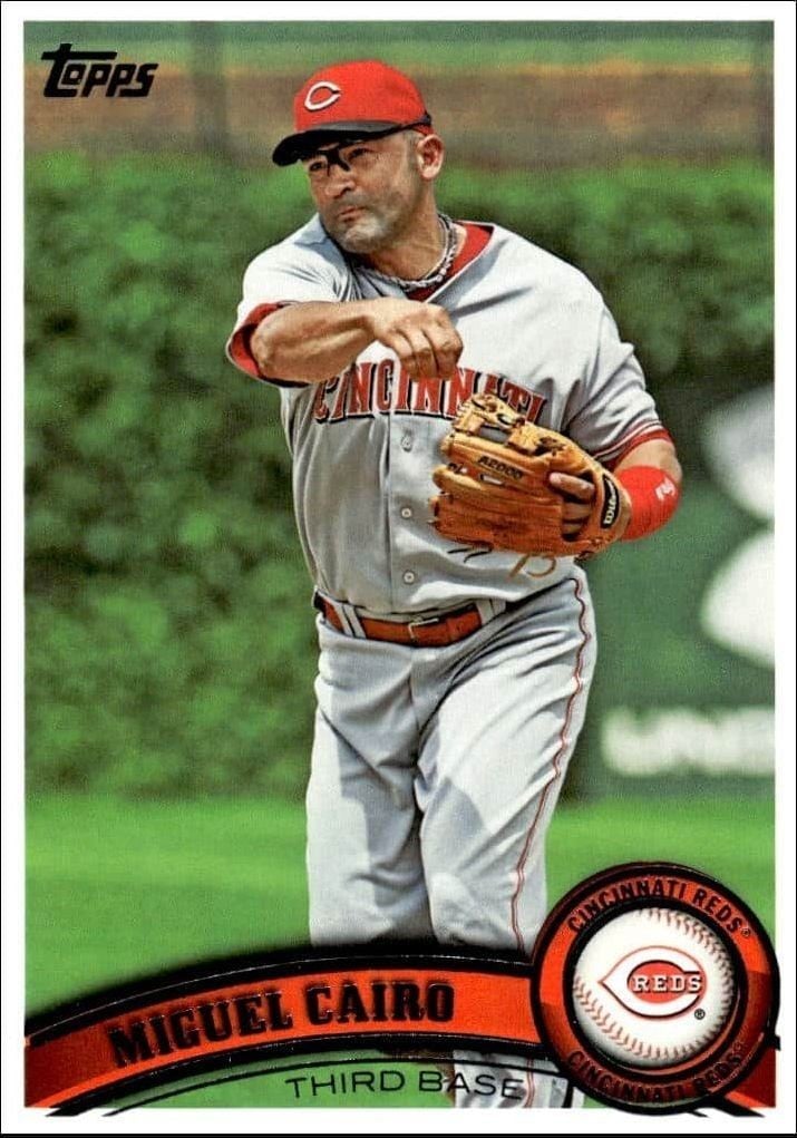 Miguel Cairo 2011 Topps Series 2 #417 Baseball Trading Card - Front 2011 Topps Series 2 Miguel Cairo #417 baseball trading card front
