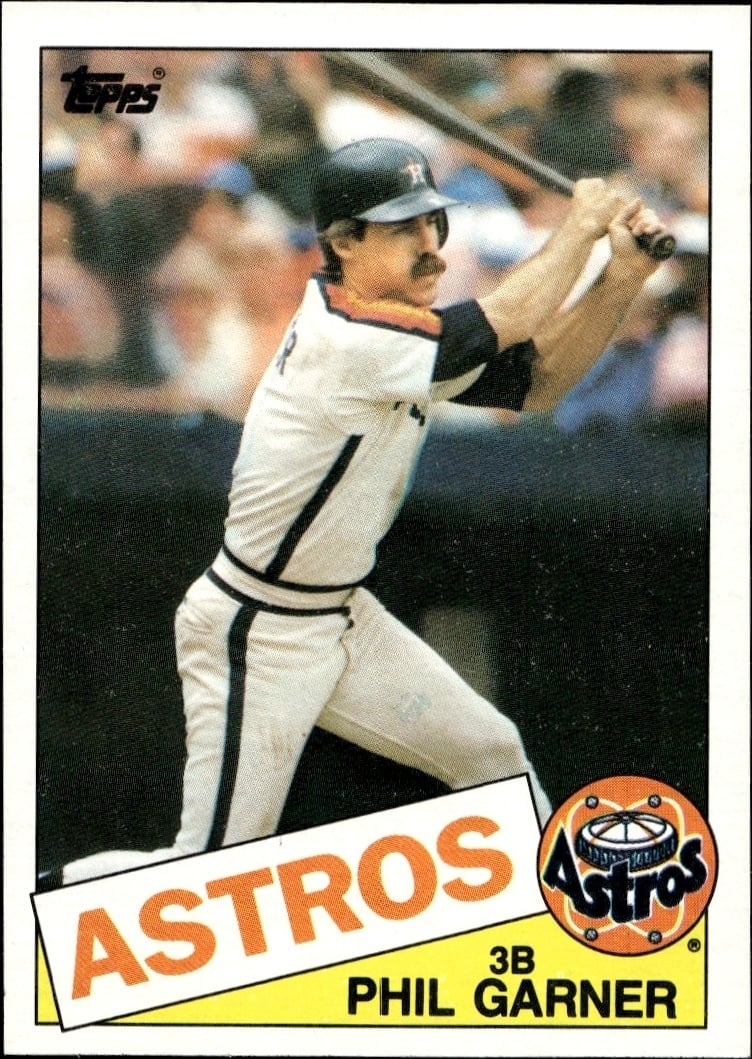 Phil Garner 1985 Topps #206 Baseball Trading Card - Front 1985 Topps Phil Garner #206 baseball trading card front