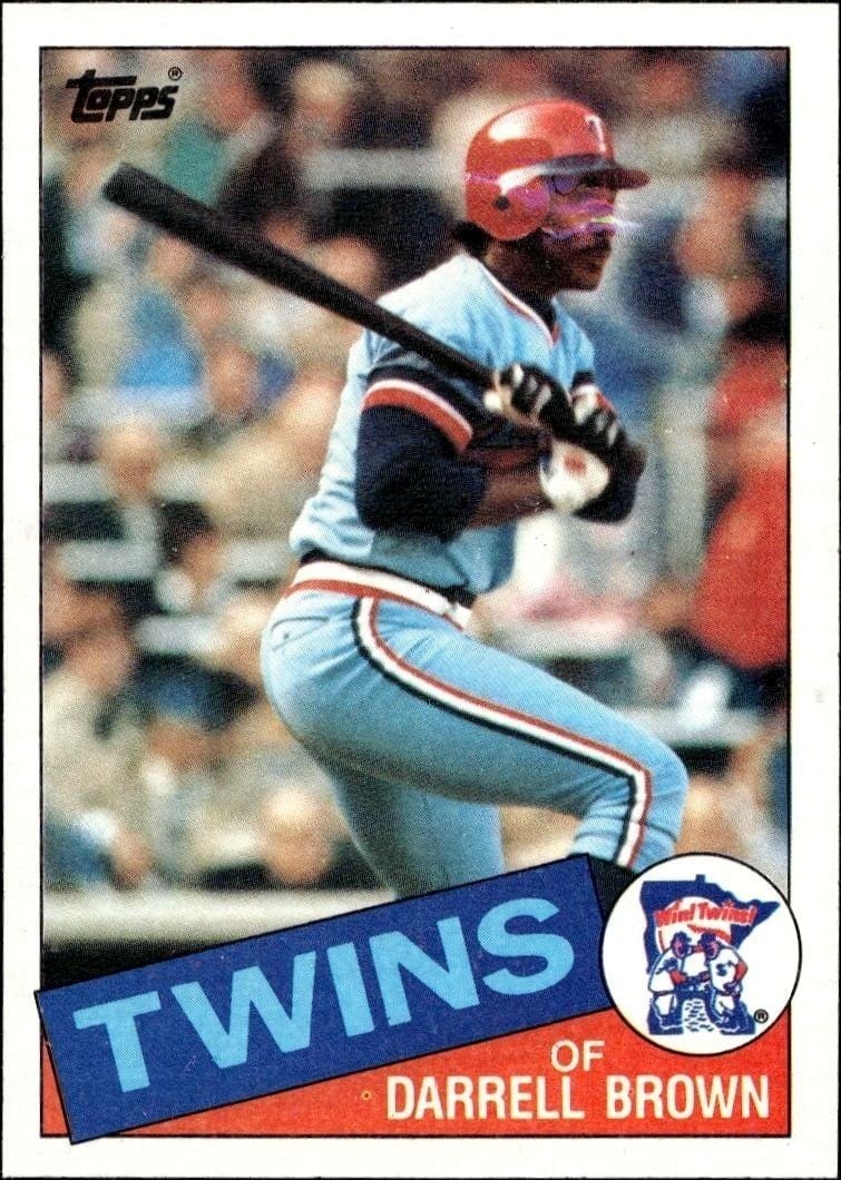 Darrell Brown 1985 Topps #767 Baseball Trading Card - Front 1985 Topps Darrell Brown #767 baseball trading card front