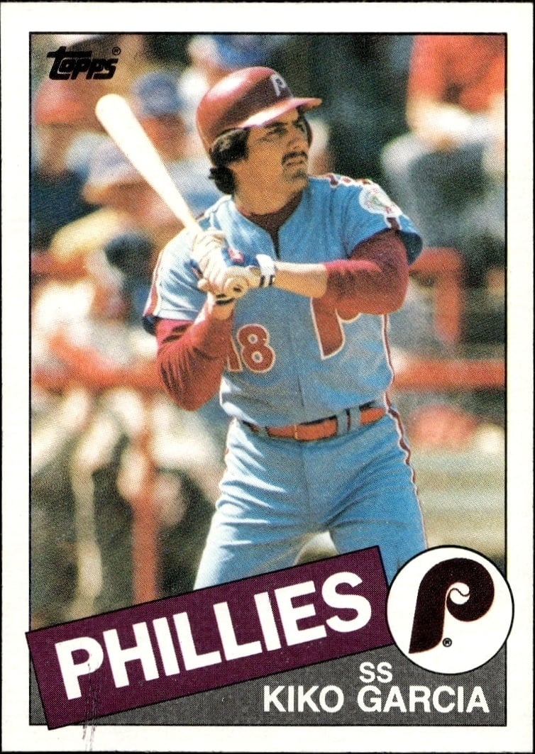 Kiko Garcia 1985 Topps #763 Baseball Trading Card - Front 1985 Topps Kiko Garcia #763 baseball trading card front