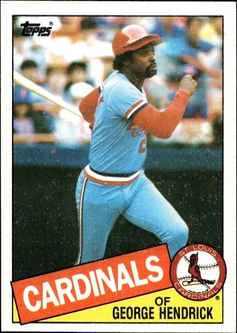 George Hendrick 1985 Topps #60 Baseball Trading Card - Front 1985 Topps George Hendrick #60 baseball trading card front