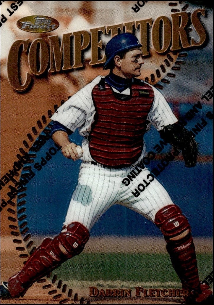 Darrin Fletcher 1997 Topps Finest #187 Baseball Trading Card - Front 1997 Topps Finest Darrin Fletcher #187 baseball trading card front