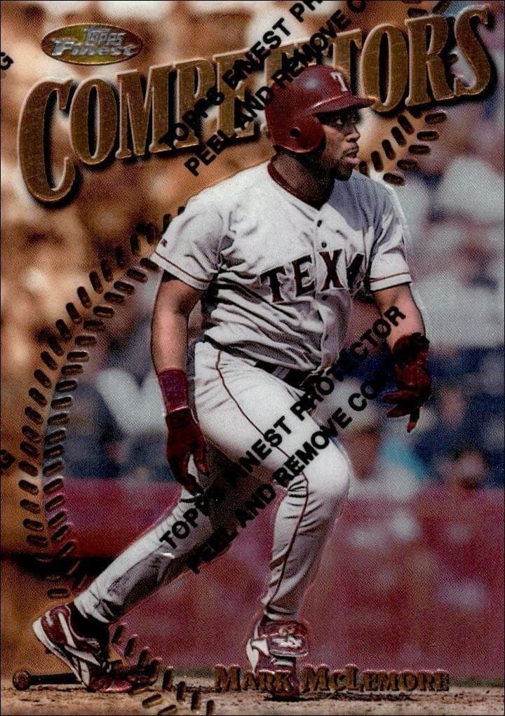 Mark McLemore 1997 Topps Finest #243 Baseball Trading Card - Front 1997 Topps Finest Mark McLemore #243 baseball trading card front
