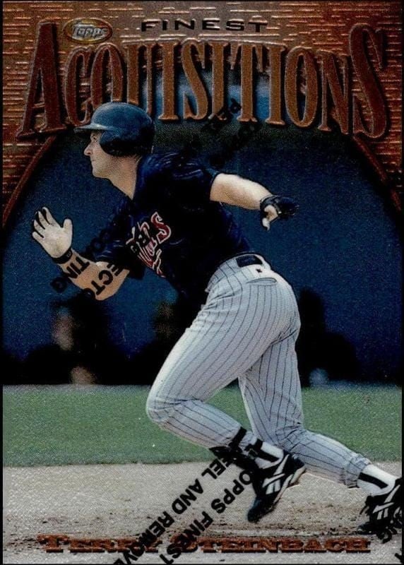 Terry Steinbach 1997 Topps Finest #241 Baseball Trading Card - Front 1997 Topps Finest Terry Steinbach #241 baseball trading card front
