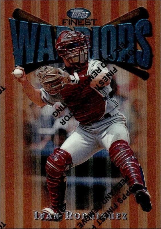 Ivan Rodriguez 1997 Topps Finest #90 Baseball Trading Card - Front 1997 Topps Finest Ivan Rodriguez #90 baseball trading card front