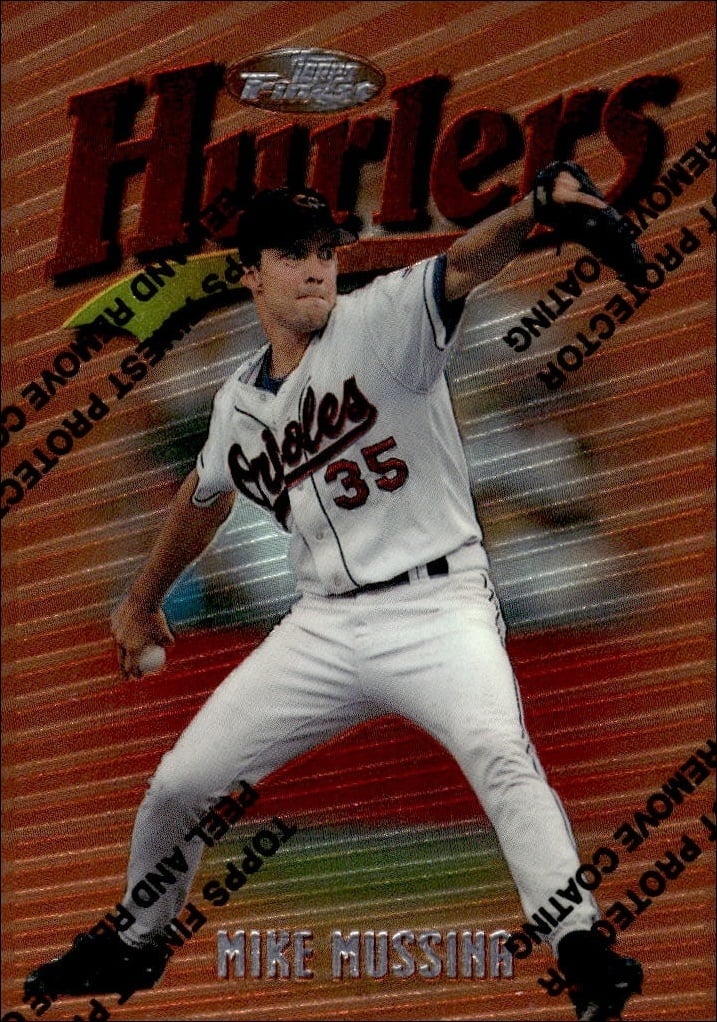 1997 Topps Finest Mike Mussina #95 trading card