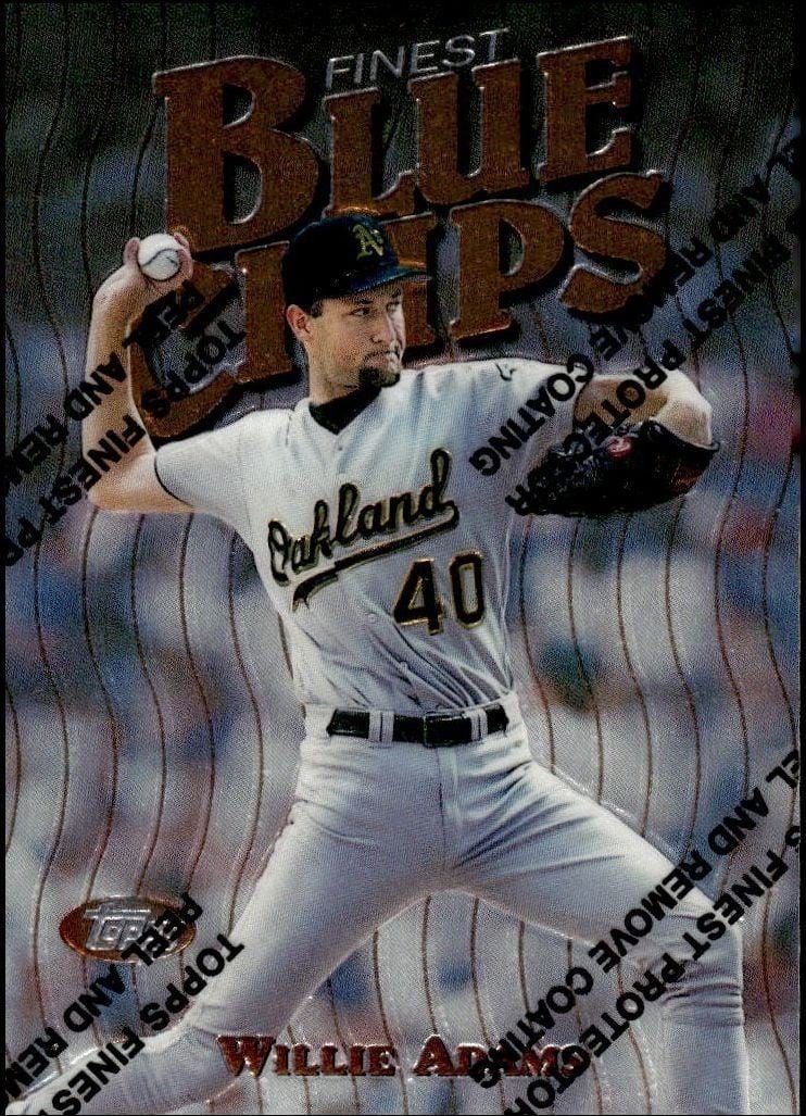 Willie Adams 1997 Topps Finest #12 Baseball Trading Card - Front 1997 Topps Finest Willie Adams #12 baseball trading card front