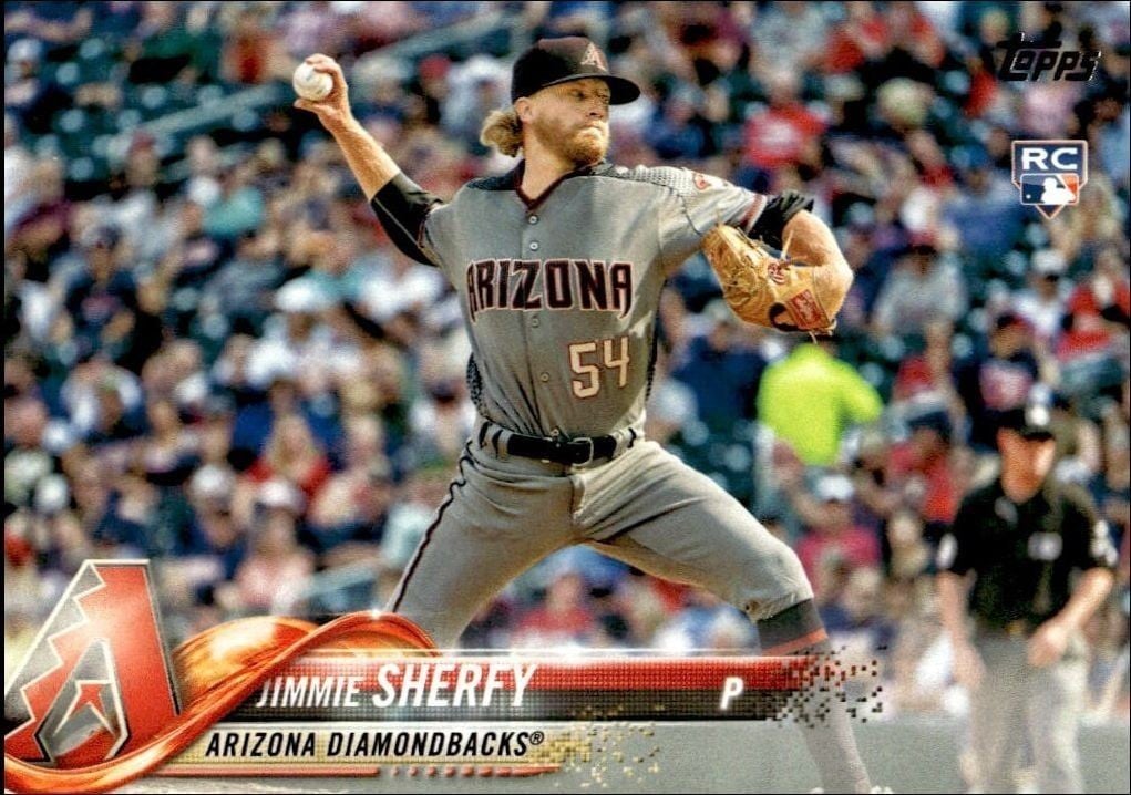 Jimmie Sherfy 2018 Topps #174 Baseball Trading Card - Front 2018 Topps Jimmie Sherfy #174 baseball trading card front