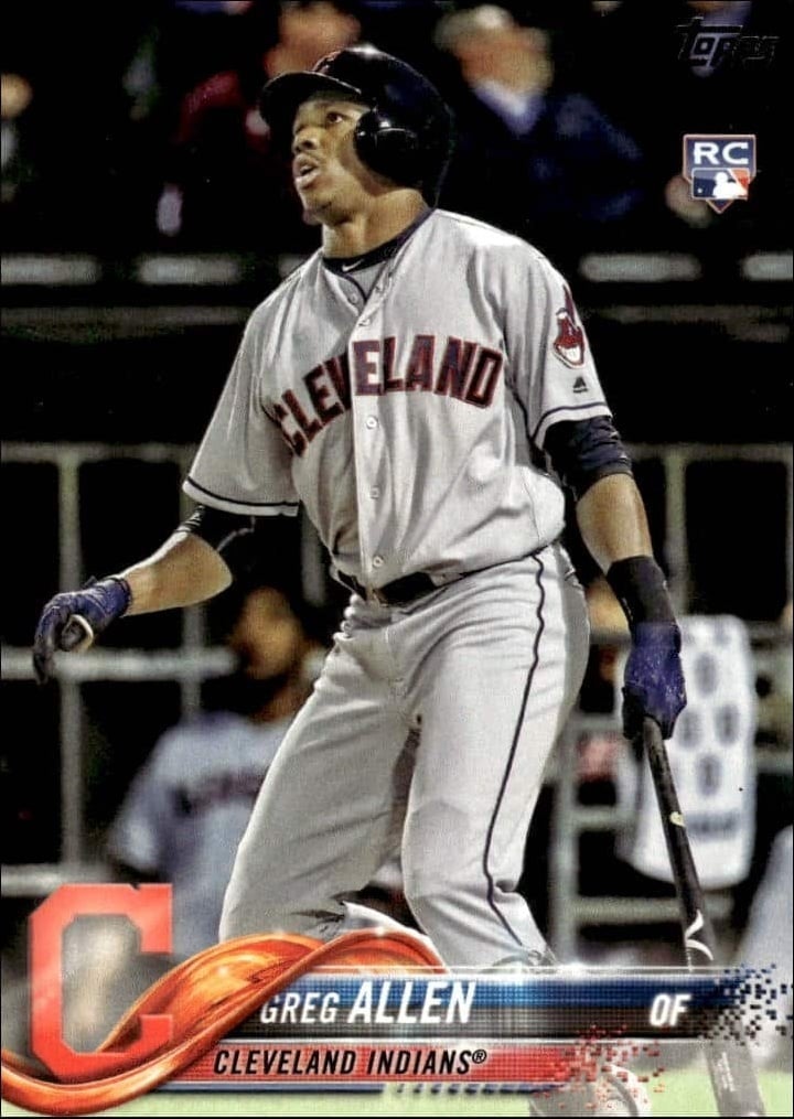 Greg Allen 2018 Topps #99 Baseball Trading Card - Front 2018 Topps Greg Allen #99 baseball trading card front