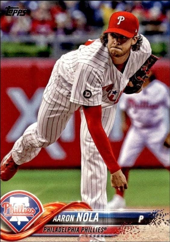 Aaron Nola 2018 Topps #11 Baseball Trading Card - Front 2018 Topps Aaron Nola #11 baseball trading card front