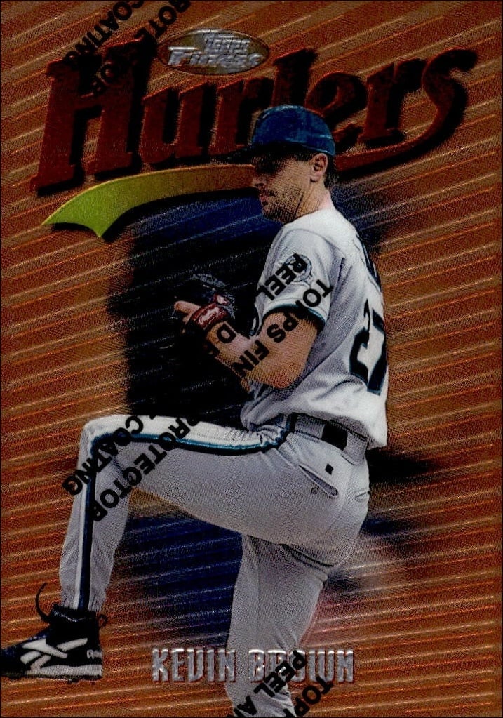 Kevin Brown 1997 Topps Finest #25 Baseball Trading Card - Front 1997 Topps Finest Kevin Brown #25 baseball trading card front