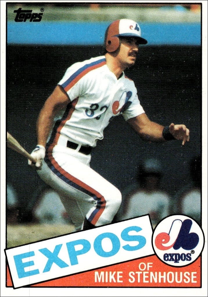 Mike Stenhouse 1985 Topps #658 Baseball Trading Card - Front 1985 Topps Mike Stenhouse #658 baseball trading card front