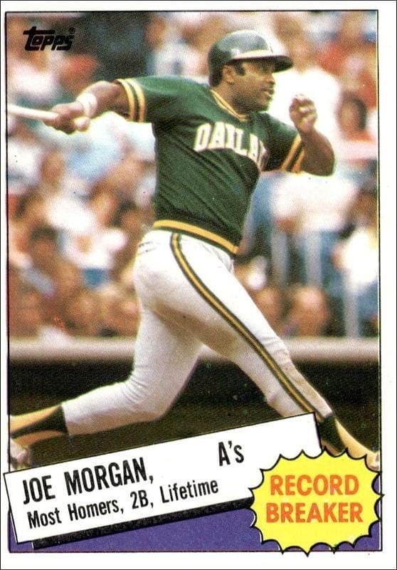 Joe Morgan 1985 Topps #5 Baseball Trading Card - Front 1985 Topps Joe Morgan #5 baseball trading card front