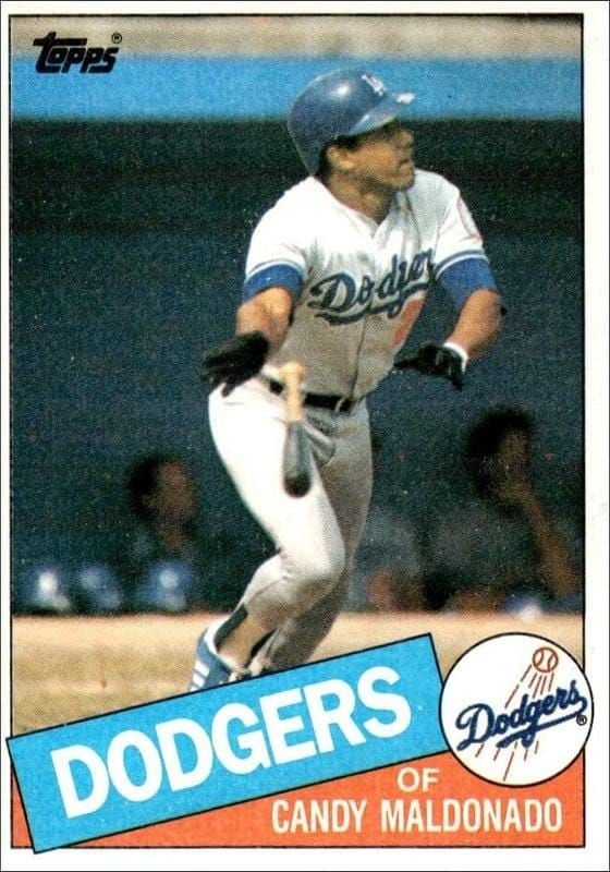 Candy Maldonado 1985 Topps #523 Baseball Trading Card - Front 1985 Topps Candy Maldonado #523 baseball trading card front