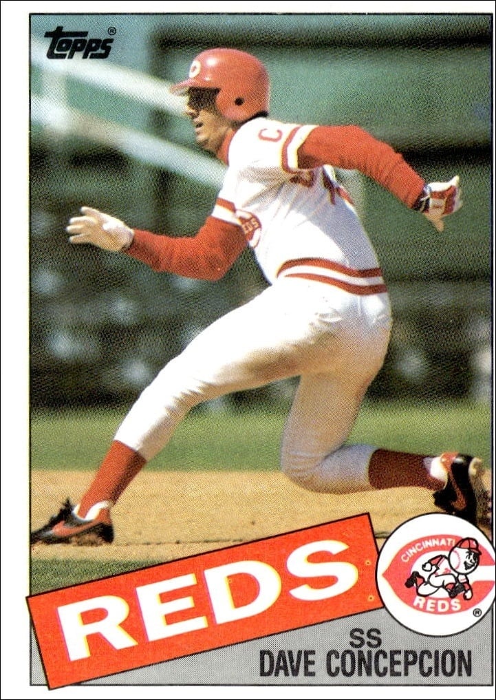 Dave Concepcion 1985 Topps #515 Baseball Trading Card - Front 1985 Topps Dave Concepcion #515 baseball trading card front
