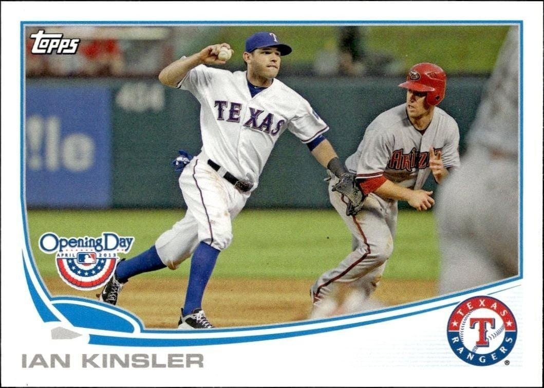 Ian Kinsler 2013 Topps Opening Day #440 Baseball Trading Card - Front 2013 Topps Opening Day Ian Kinsler #440 baseball trading card front