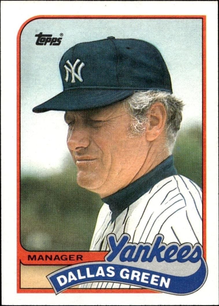 Dallas Green 1989 Topps Green #104 Baseball Trading Card - Front 1989 Topps Green Dallas Green #104 baseball trading card front