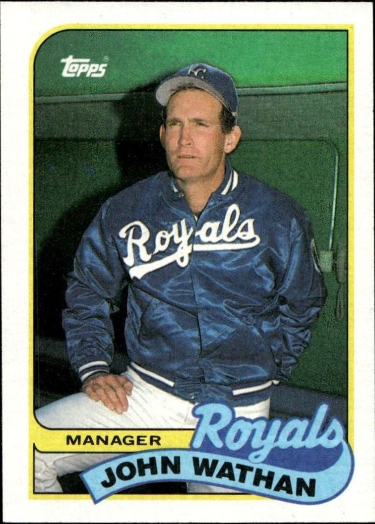 John Wathan 1989 Topps #374 Baseball Trading Card - Front 1989 Topps John Wathan #374 baseball trading card front