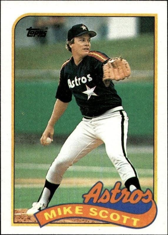 Mike Scott 1989 Topps #180 Baseball Trading Card - Front 1989 Topps Mike Scott #180 baseball trading card front