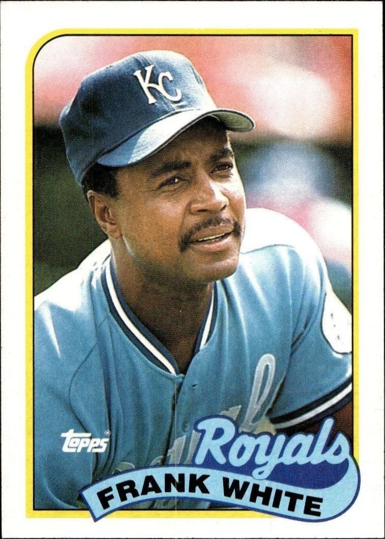 Frank White 1989 Topps White #25 Baseball Trading Card - Front 1989 Topps White Frank White #25 baseball trading card front