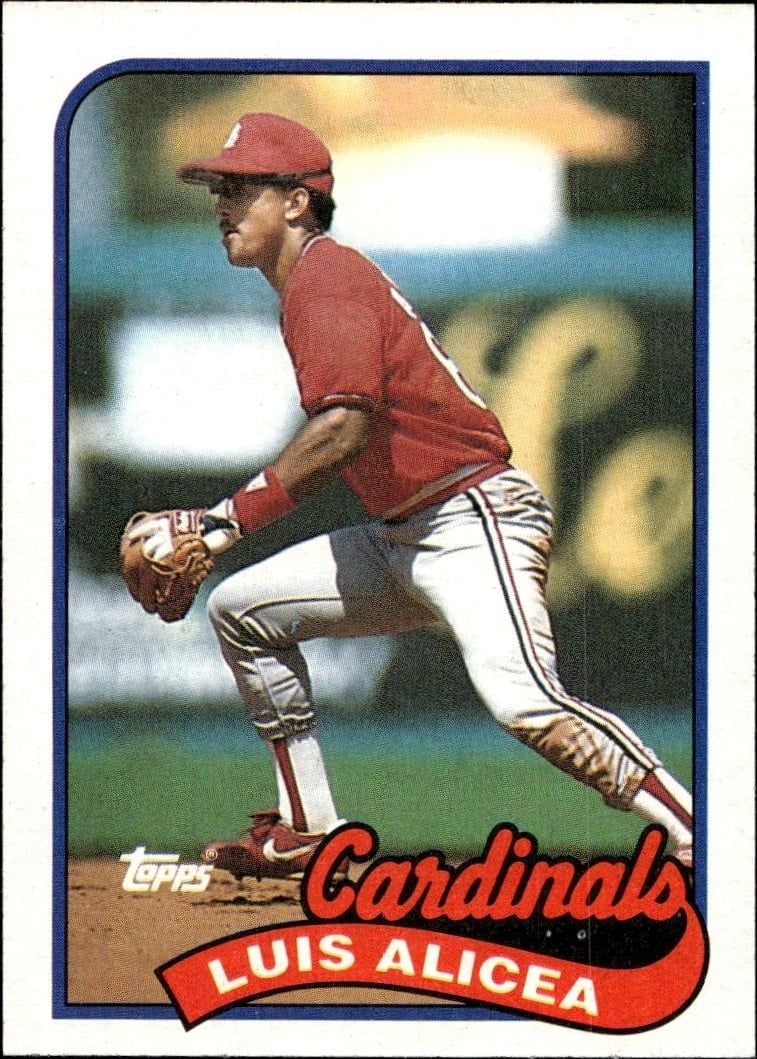 Luis Alicea 1989 Topps #588 Baseball Trading Card - Front 1989 Topps Luis Alicea #588 baseball trading card front