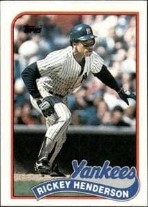 Rickey Henderson 1989 Topps #380 Baseball Trading Card - Front 1989 Topps Rickey Henderson #380 baseball trading card front