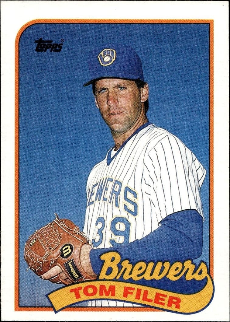 Tom Filer 1989 Topps #419 Baseball Trading Card - Front 1989 Topps Tom Filer #419 baseball trading card front