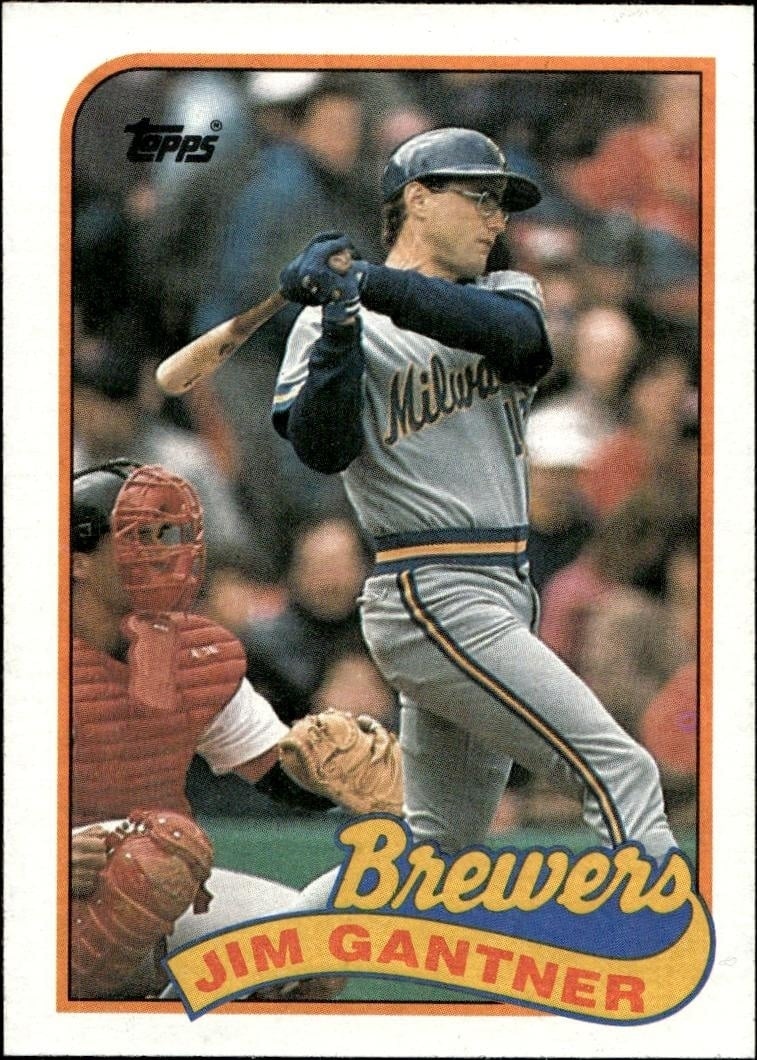 Jim Gantner 1989 Topps #671 Baseball Trading Card - Front 1989 Topps Jim Gantner #671 baseball trading card front