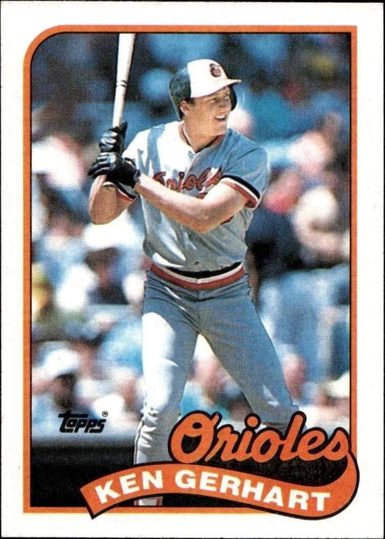 Ken Gerhart 1989 Topps #598 Baseball Trading Card - Front 1989 Topps Ken Gerhart #598 baseball trading card front