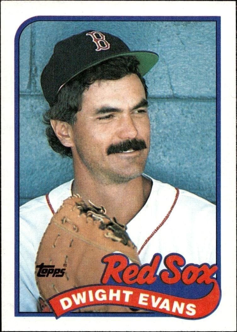 Dwight Evans 1989 Topps #205 Baseball Trading Card - Front 1989 Topps Dwight Evans #205 baseball trading card front