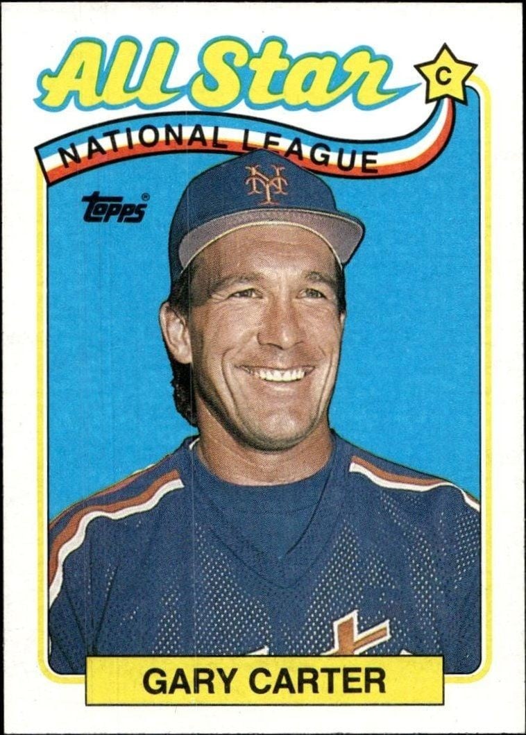 Gary Carter 1989 Topps #393 Baseball Trading Card - Front 1989 Topps Gary Carter #393 baseball trading card front
