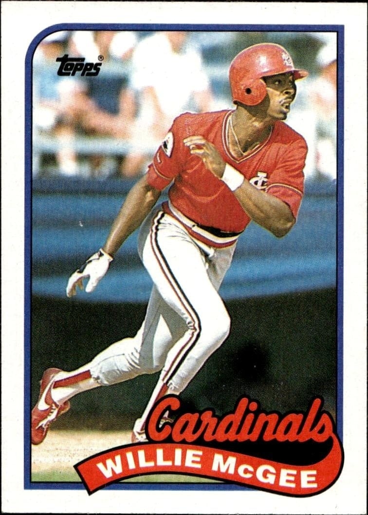 Willie McGee 1989 Topps #640 Baseball Trading Card - Front 1989 Topps Willie McGee #640 baseball trading card front