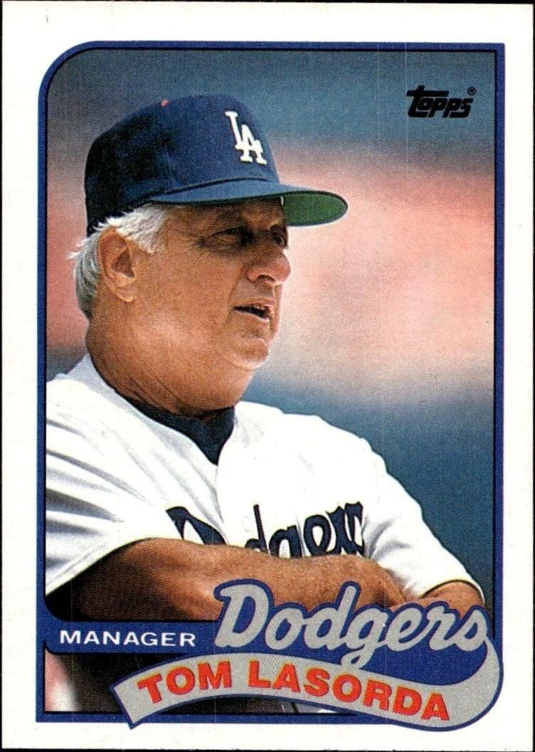 Tom Lasorda 1989 Topps #254 Baseball Trading Card - Front 1989 Topps Tom Lasorda #254 baseball trading card front